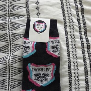 Twisted JY Black Cat Socks